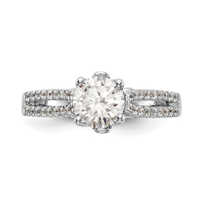 14K White Gold Simulated Diamond Engagement Ring