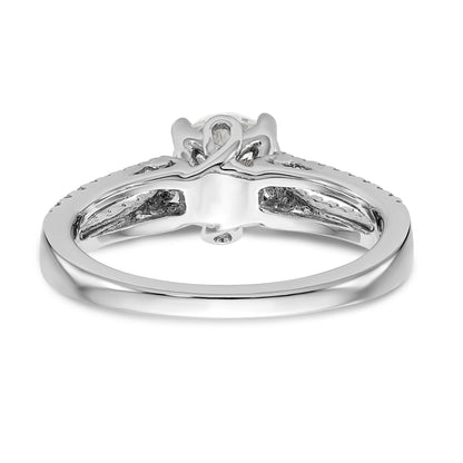 14K White Gold Simulated Diamond Engagement Ring