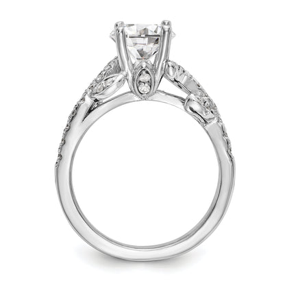 14K White Gold Simulated Diamond Engagement Ring