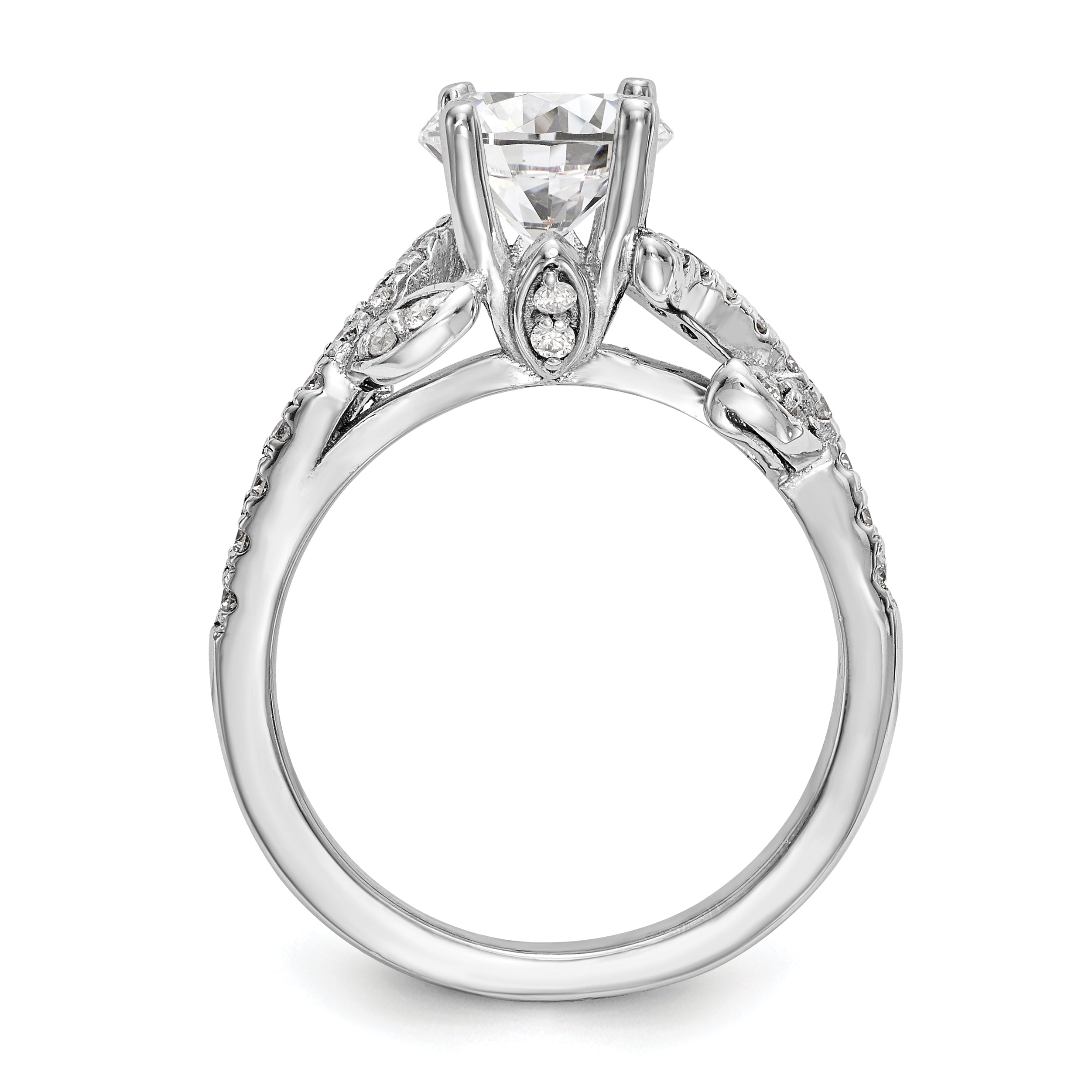 14K White Gold Simulated Diamond Engagement Ring