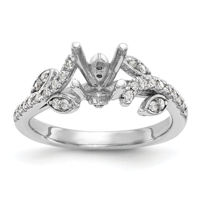 14K White Gold Simulated Diamond Engagement Ring