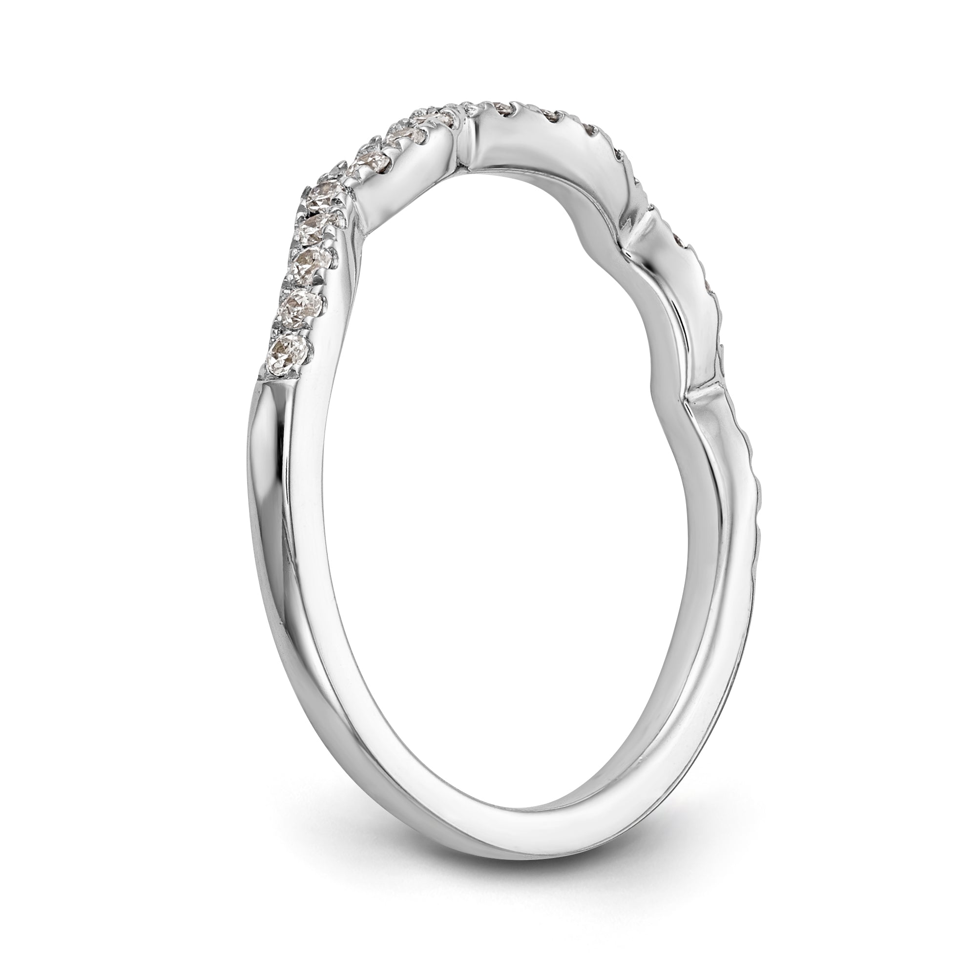 14k White Gold Diamond Wedding Band