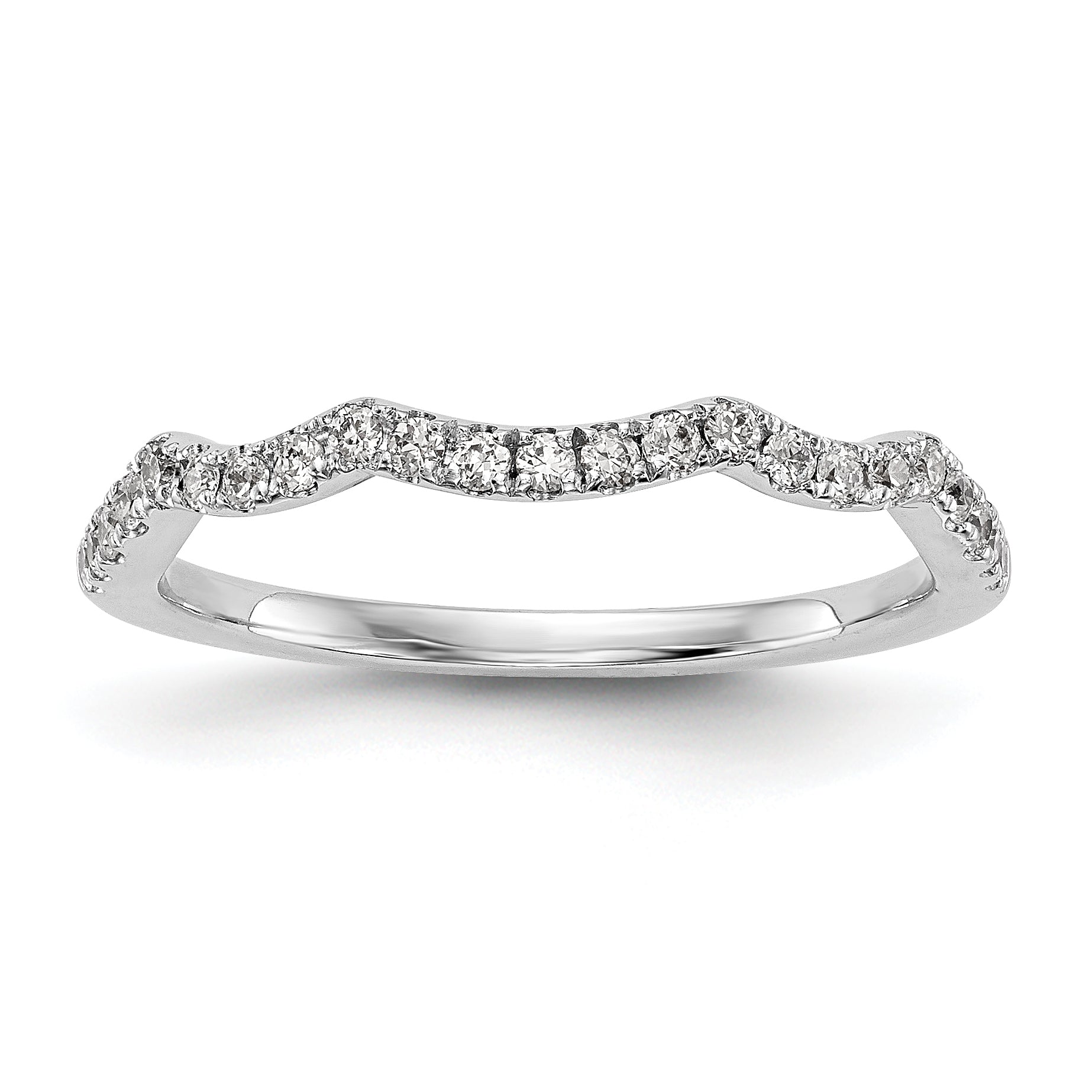 14k White Gold Diamond Wedding Band