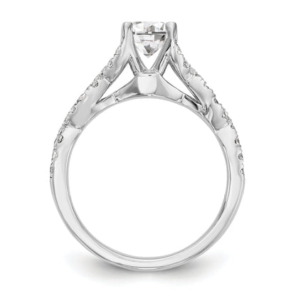 14K White Gold Simulated Diamond Engagement Ring
