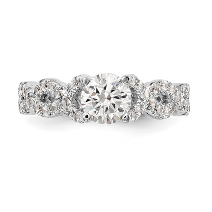 14K White Gold Simulated Diamond Engagement Ring