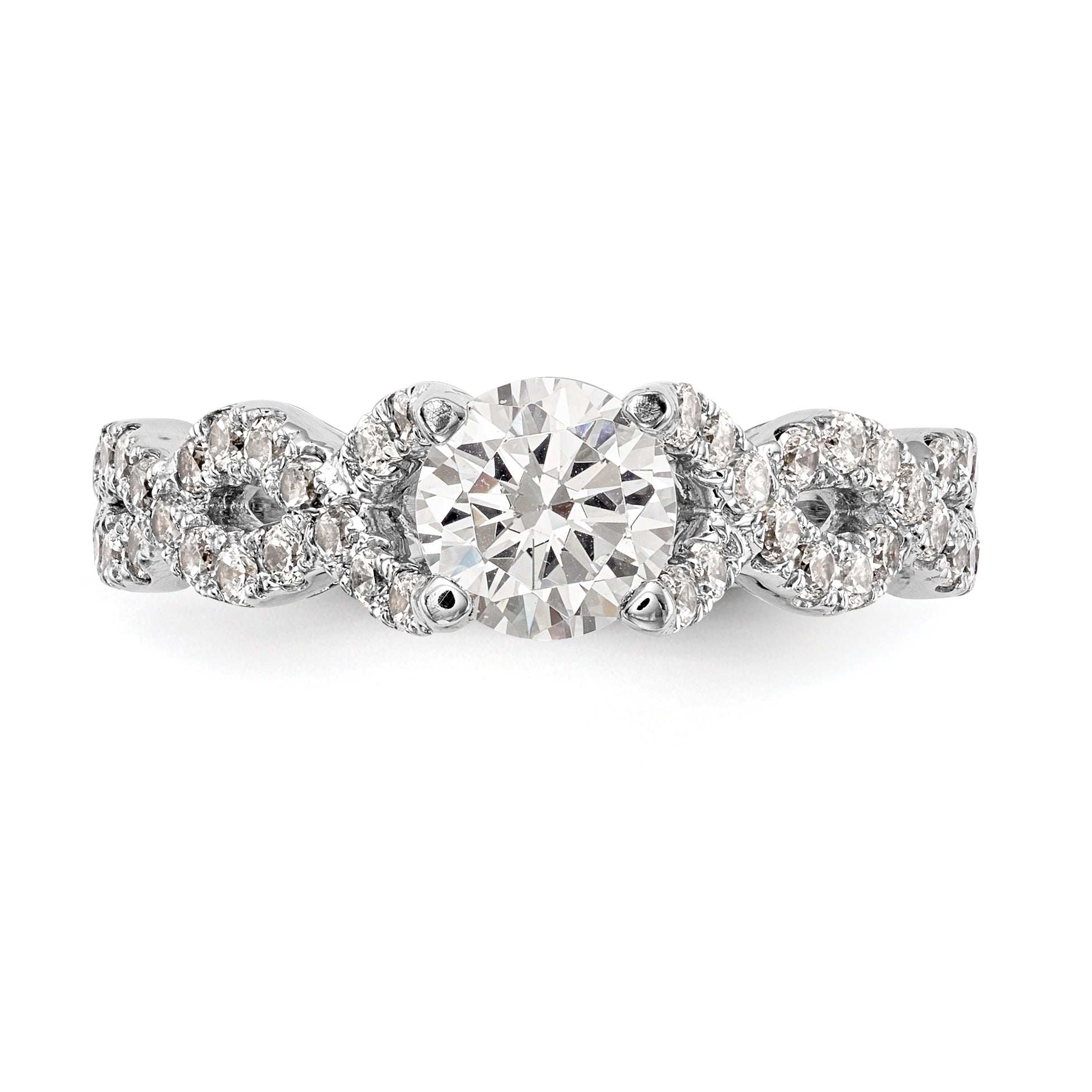 14K White Gold Simulated Diamond Engagement Ring