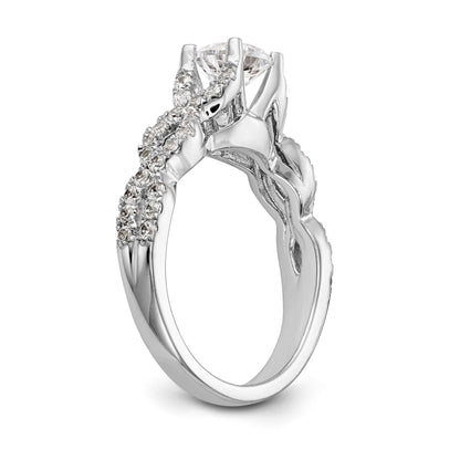 14K White Gold Simulated Diamond Engagement Ring