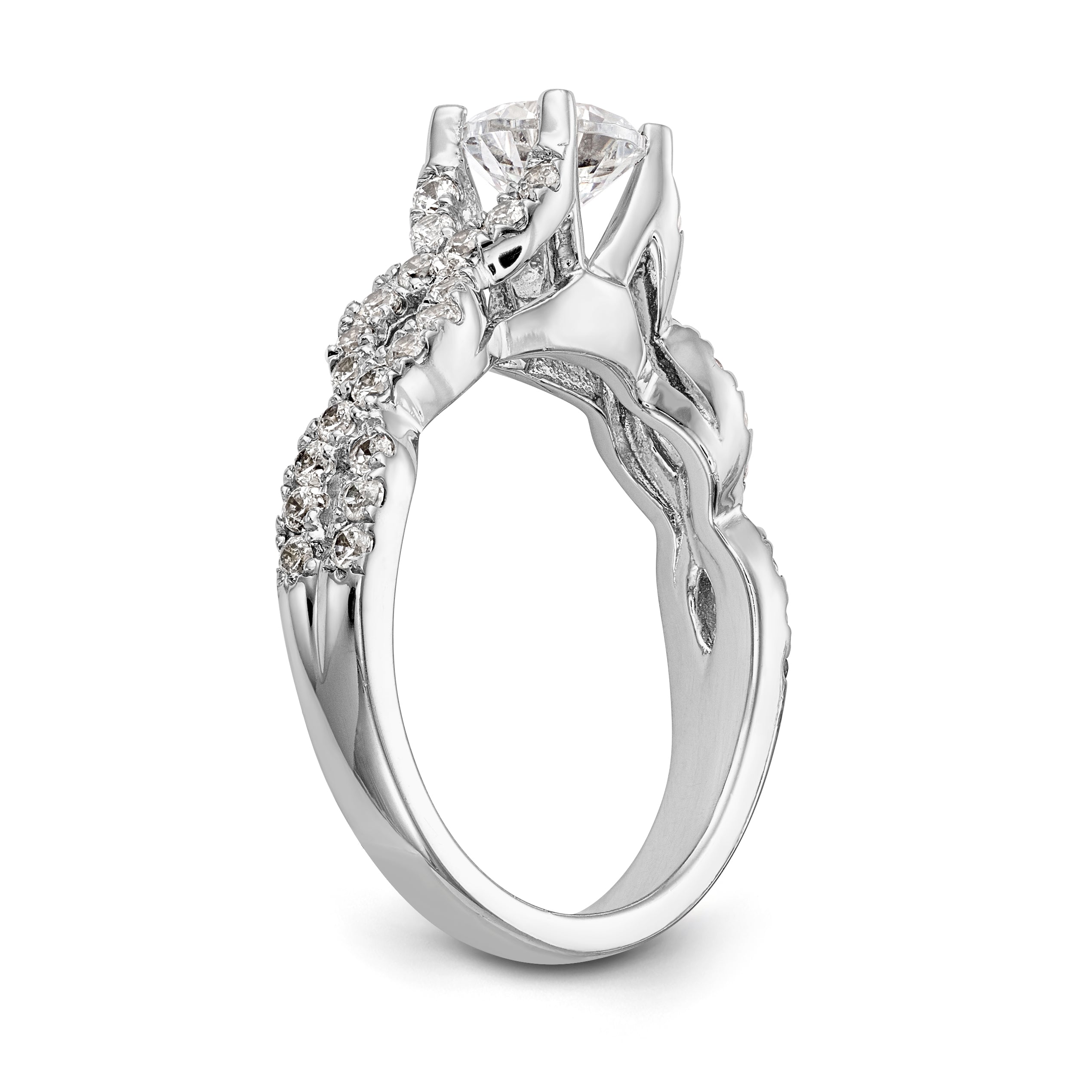 14K White Gold Simulated Diamond Engagement Ring