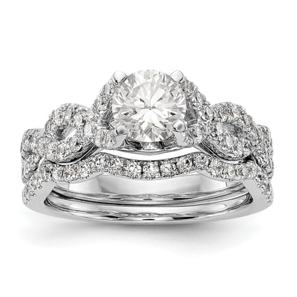 14K White Gold Simulated Diamond Engagement Ring