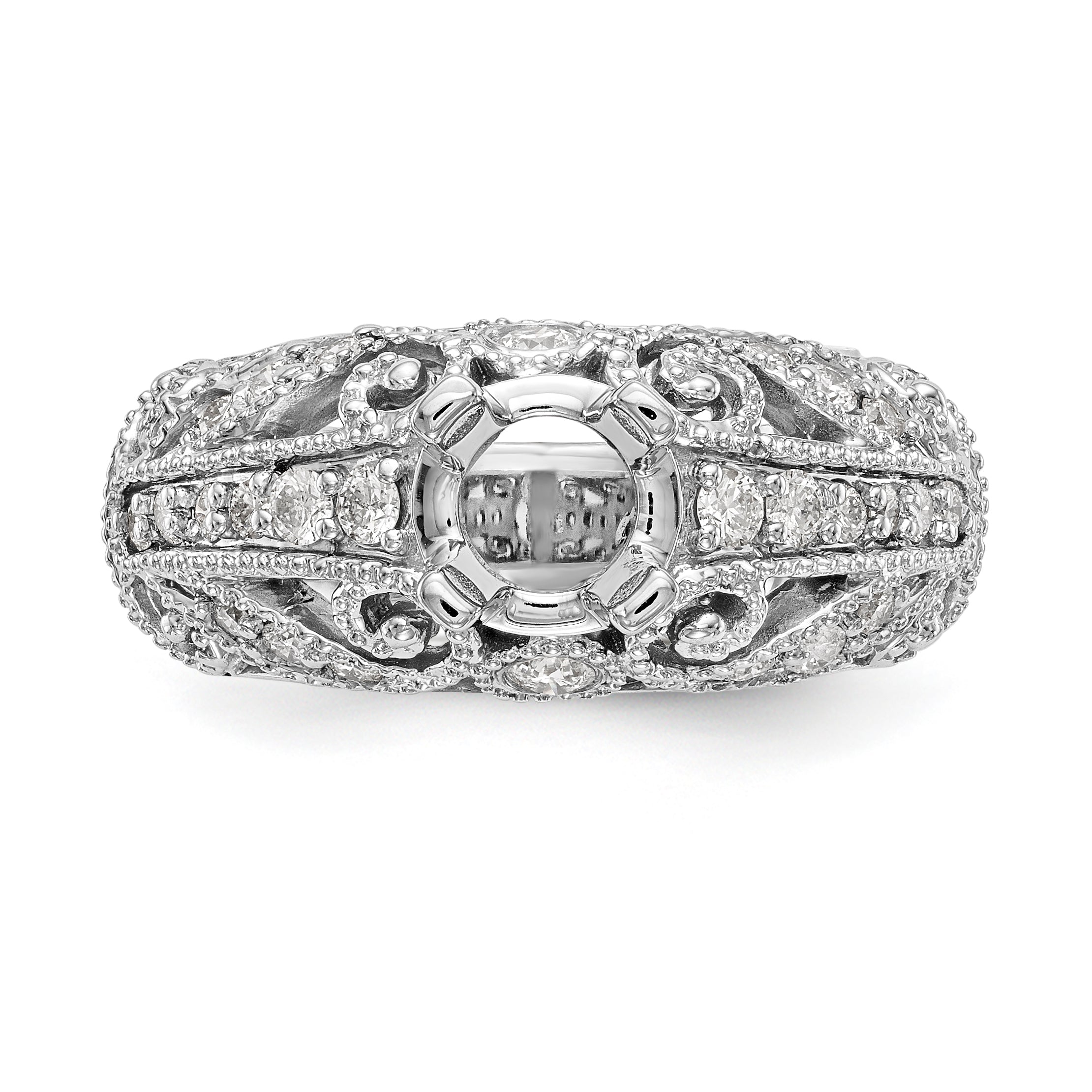 14K White Gold Simulated Diamond Engagement Ring