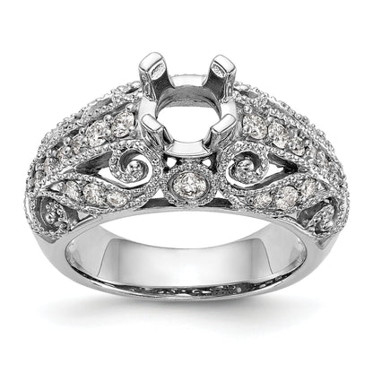 14K White Gold Simulated Diamond Engagement Ring