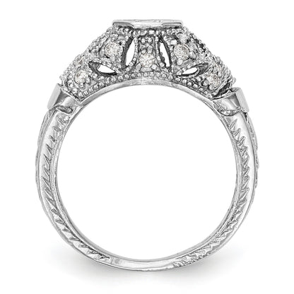 14K White Gold Simulated Diamond Engagement Ring