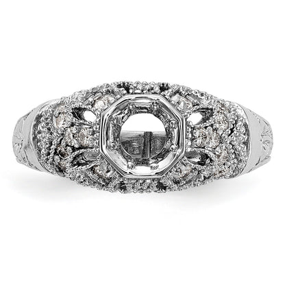 14K White Gold Simulated Diamond Engagement Ring