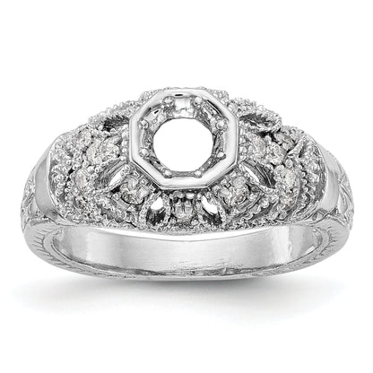 14K White Gold Simulated Diamond Engagement Ring