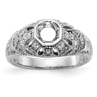 14K White Gold Simulated Diamond Engagement Ring