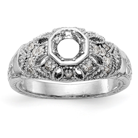 14K White Gold Simulated Diamond Engagement Ring