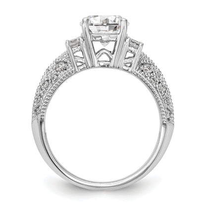 14K White Gold Simulated Diamond Engagement Ring