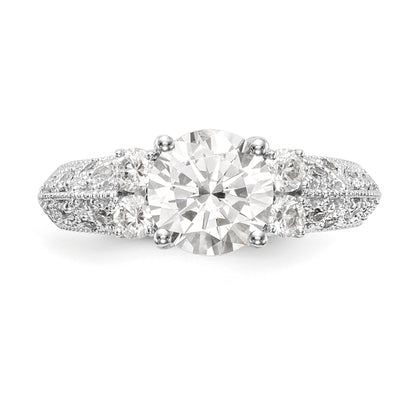 14K White Gold Simulated Diamond Engagement Ring