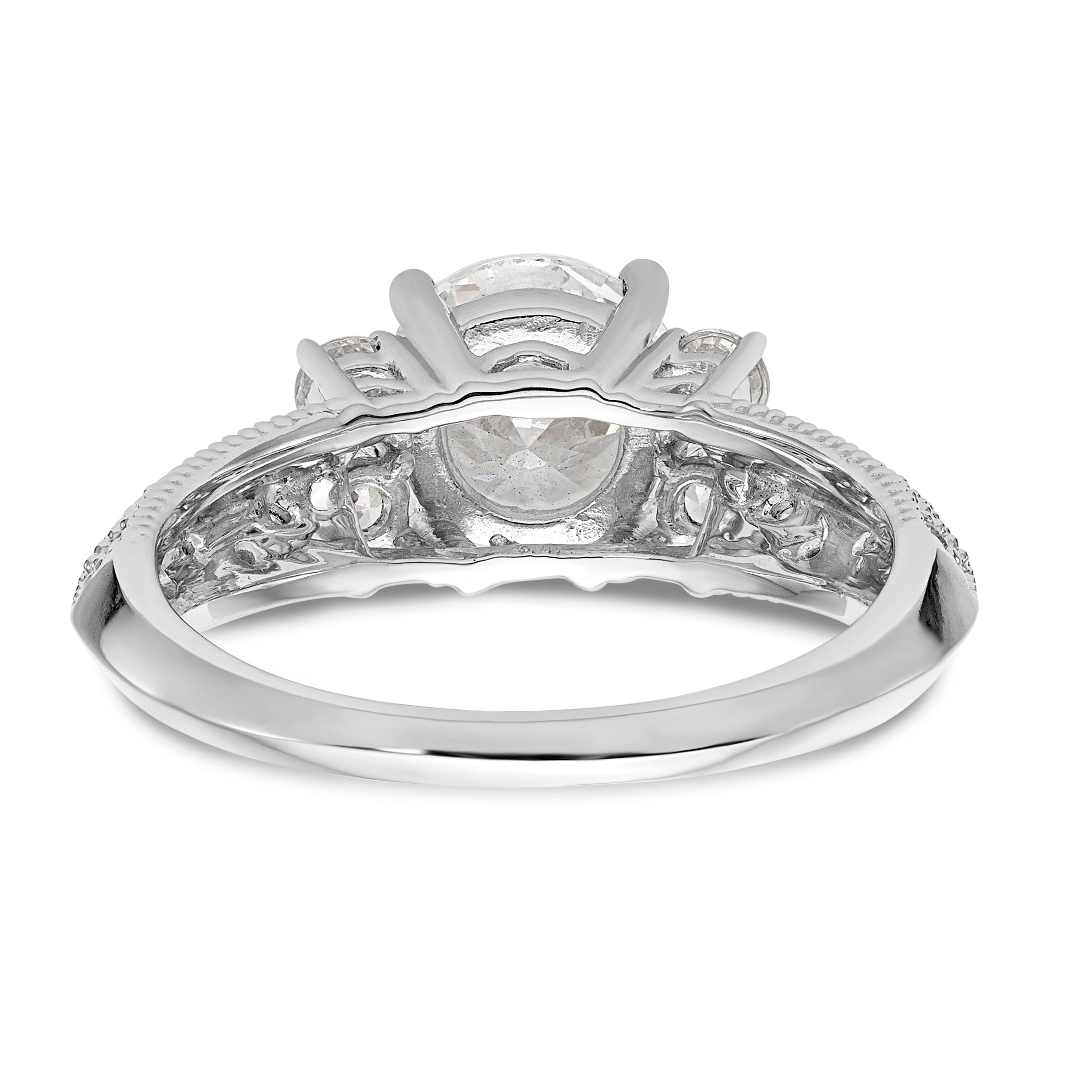 14K White Gold Simulated Diamond Engagement Ring