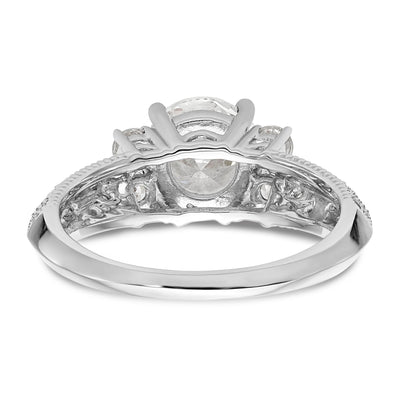 14K White Gold Simulated Diamond Engagement Ring