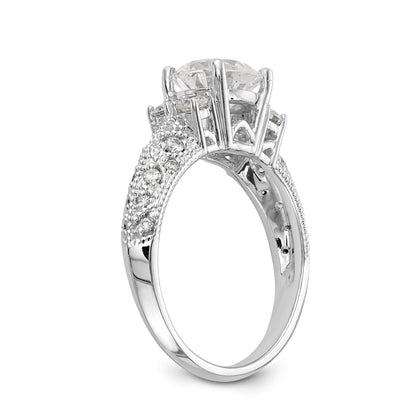 14K White Gold Simulated Diamond Engagement Ring