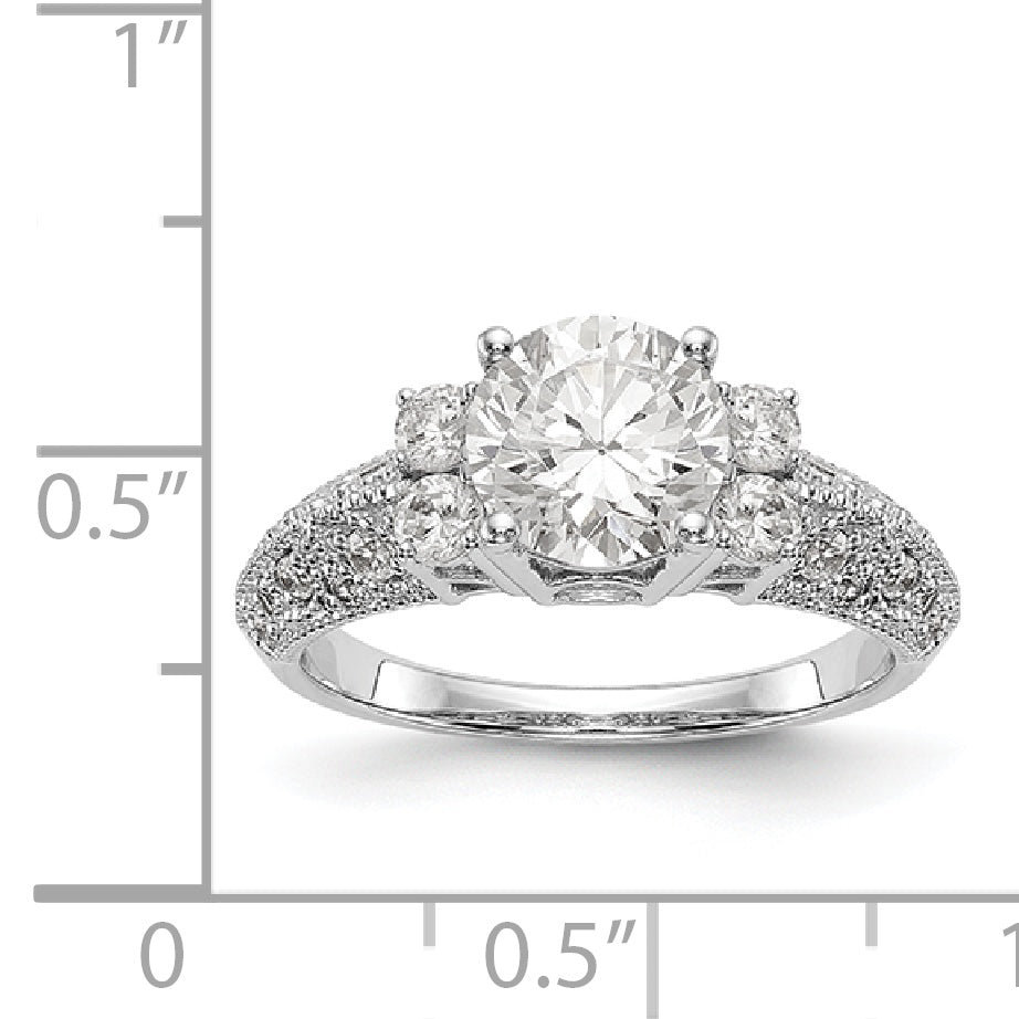 14K White Gold Simulated Diamond Engagement Ring