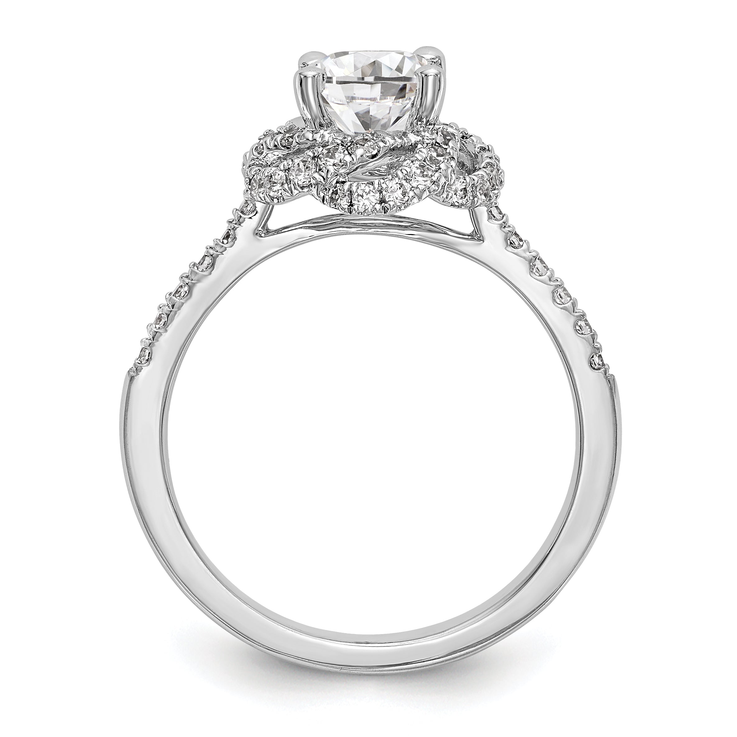 14K White Gold Simulated Diamond Engagement Ring