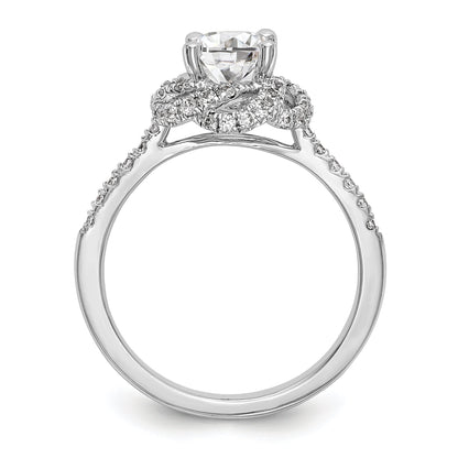 14K White Gold Simulated Diamond Engagement Ring