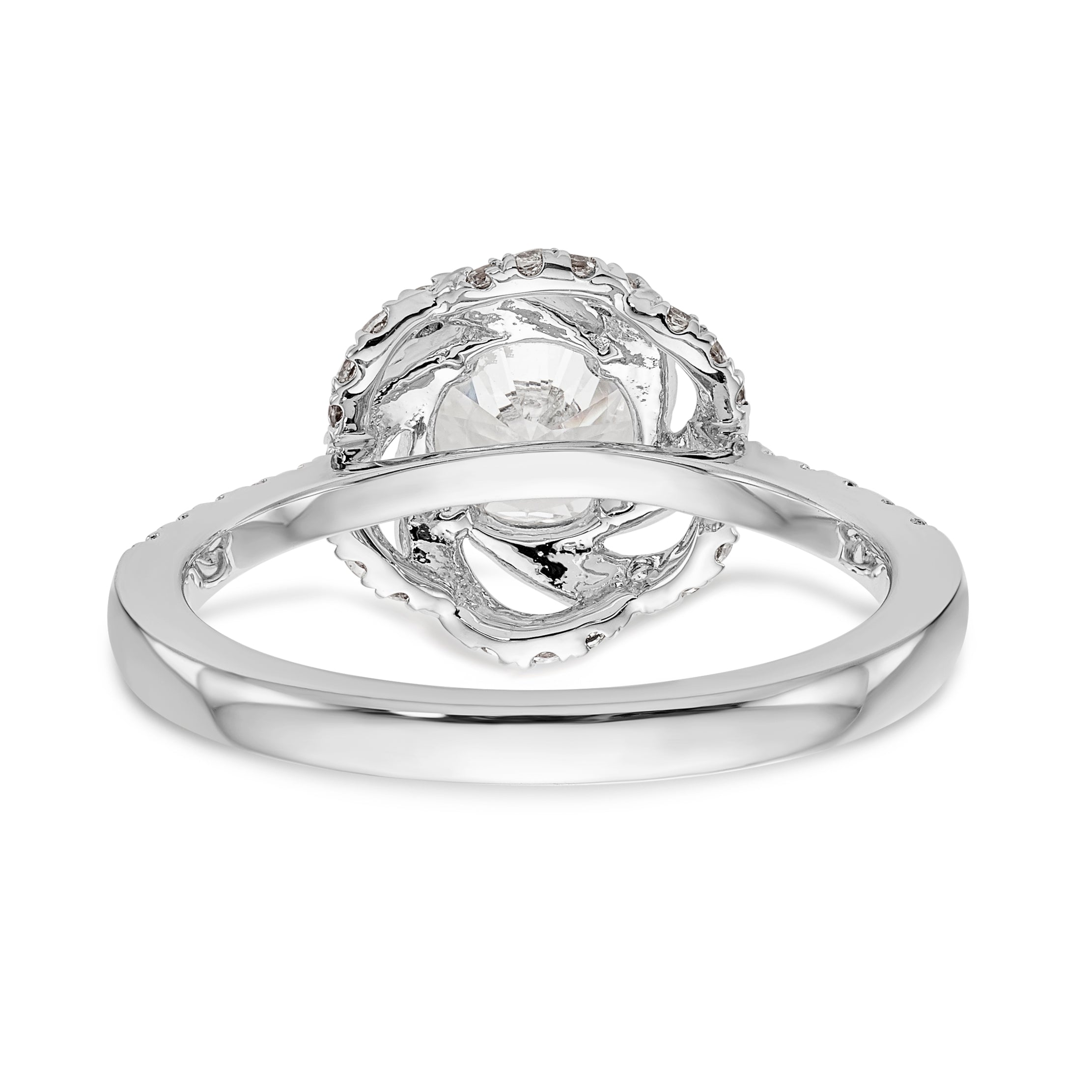 14K White Gold Simulated Diamond Engagement Ring