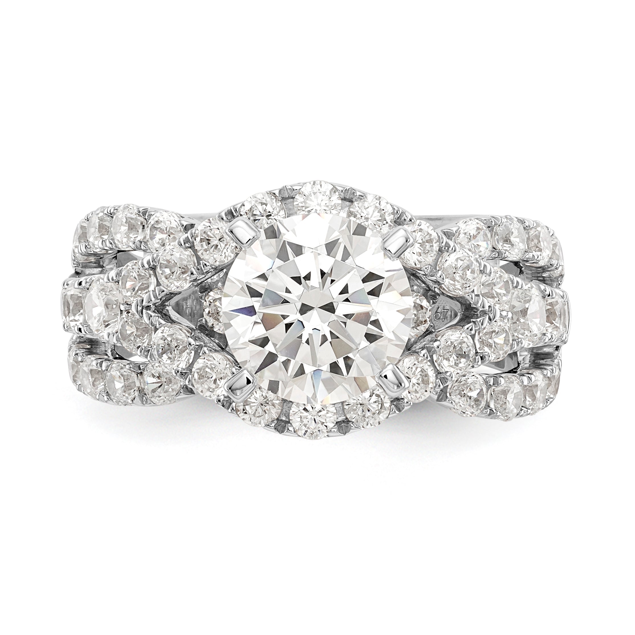 14K White Gold Simulated Diamond Engagement Ring