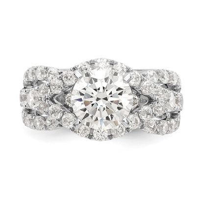 14K White Gold Simulated Diamond Engagement Ring