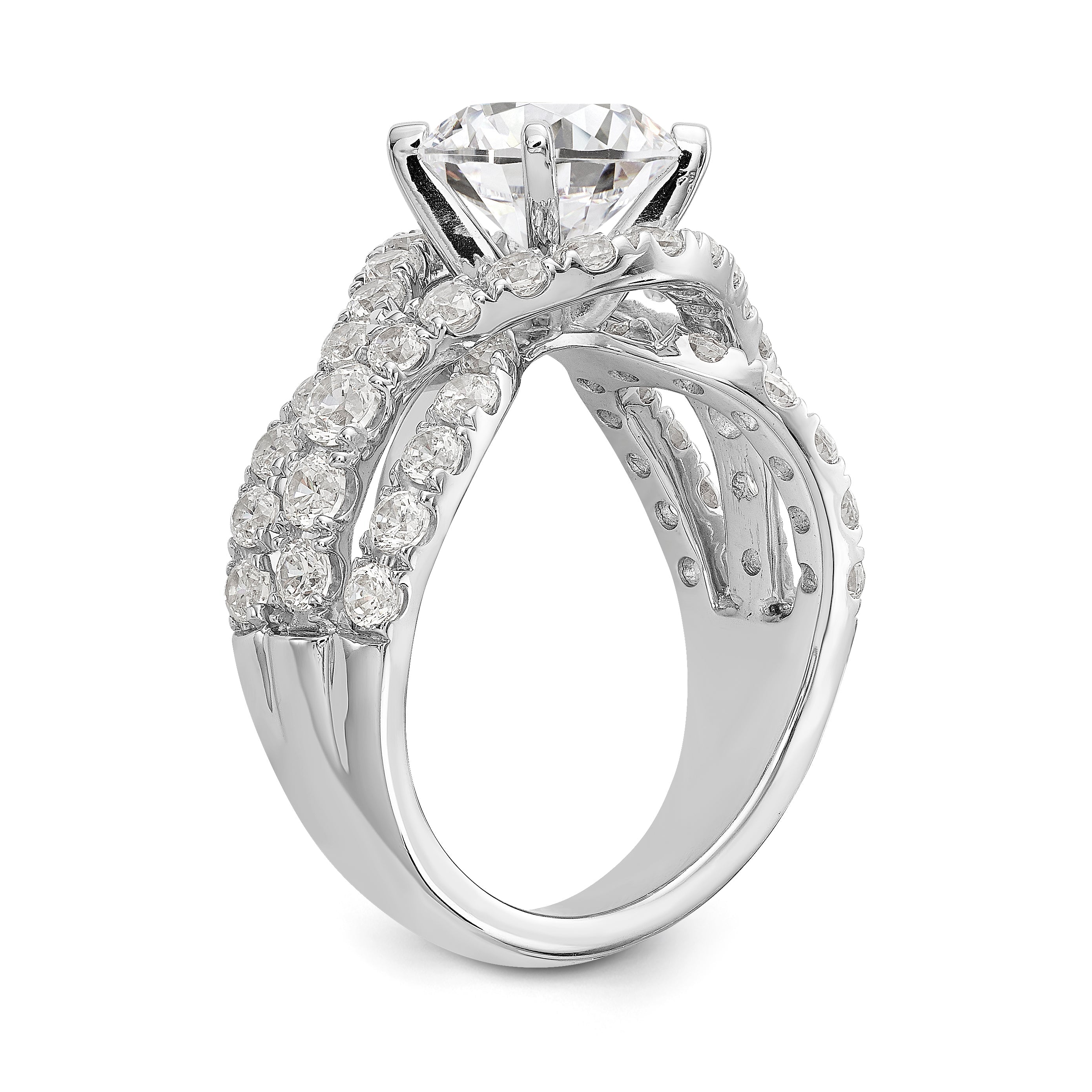 14K White Gold Simulated Diamond Engagement Ring