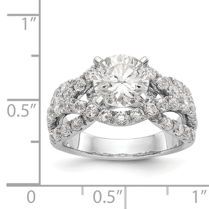 14K White Gold Simulated Diamond Engagement Ring