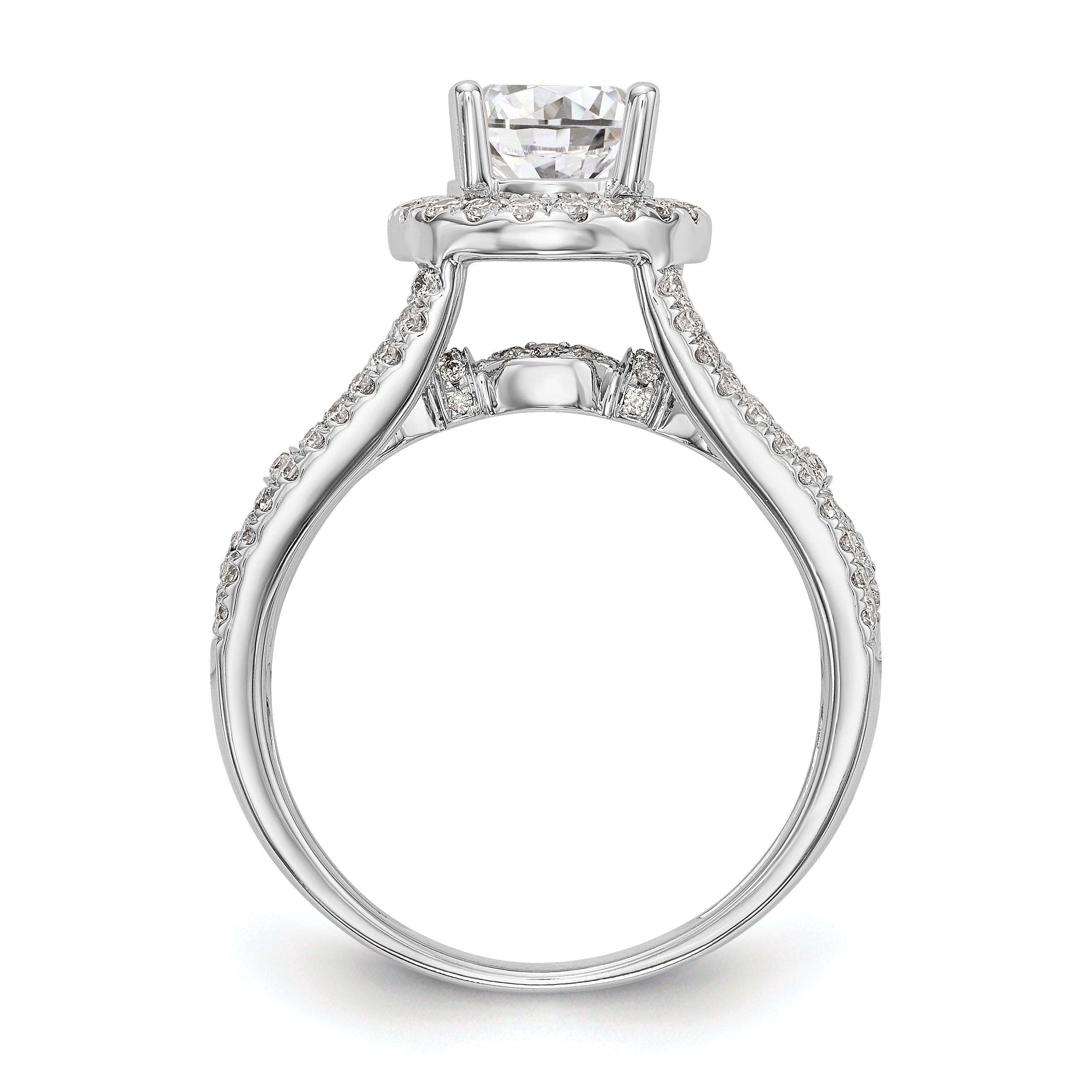 14K White Gold Simulated Diamond Engagement Ring