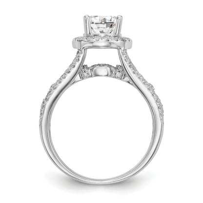 14K White Gold Simulated Diamond Engagement Ring