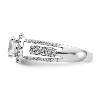 14K White Gold Simulated Diamond Engagement Ring