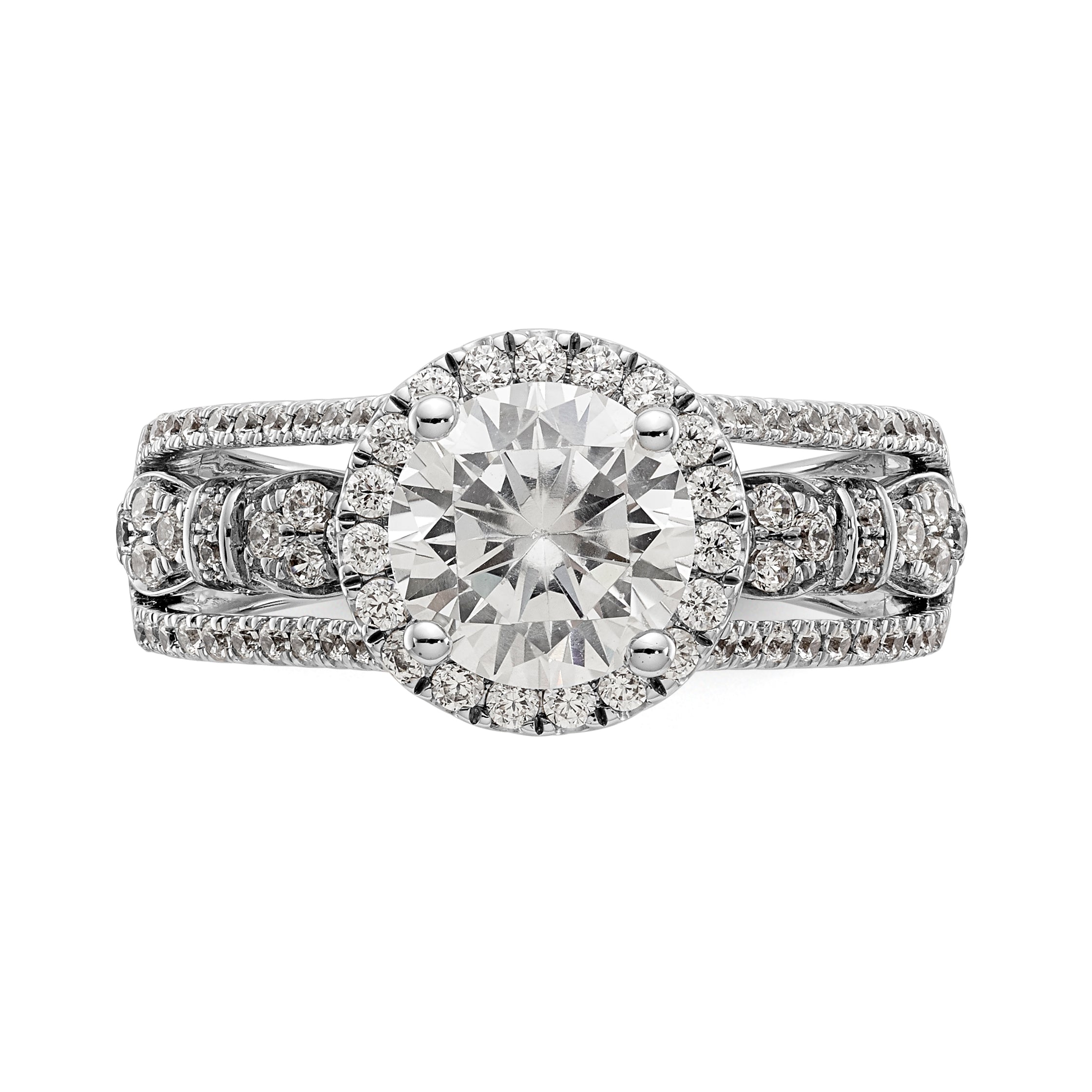 14K White Gold Simulated Diamond Engagement Ring