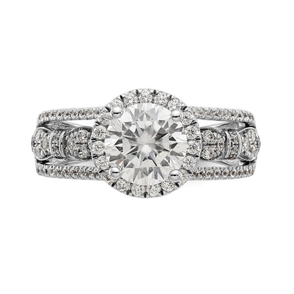 14K White Gold Simulated Diamond Engagement Ring