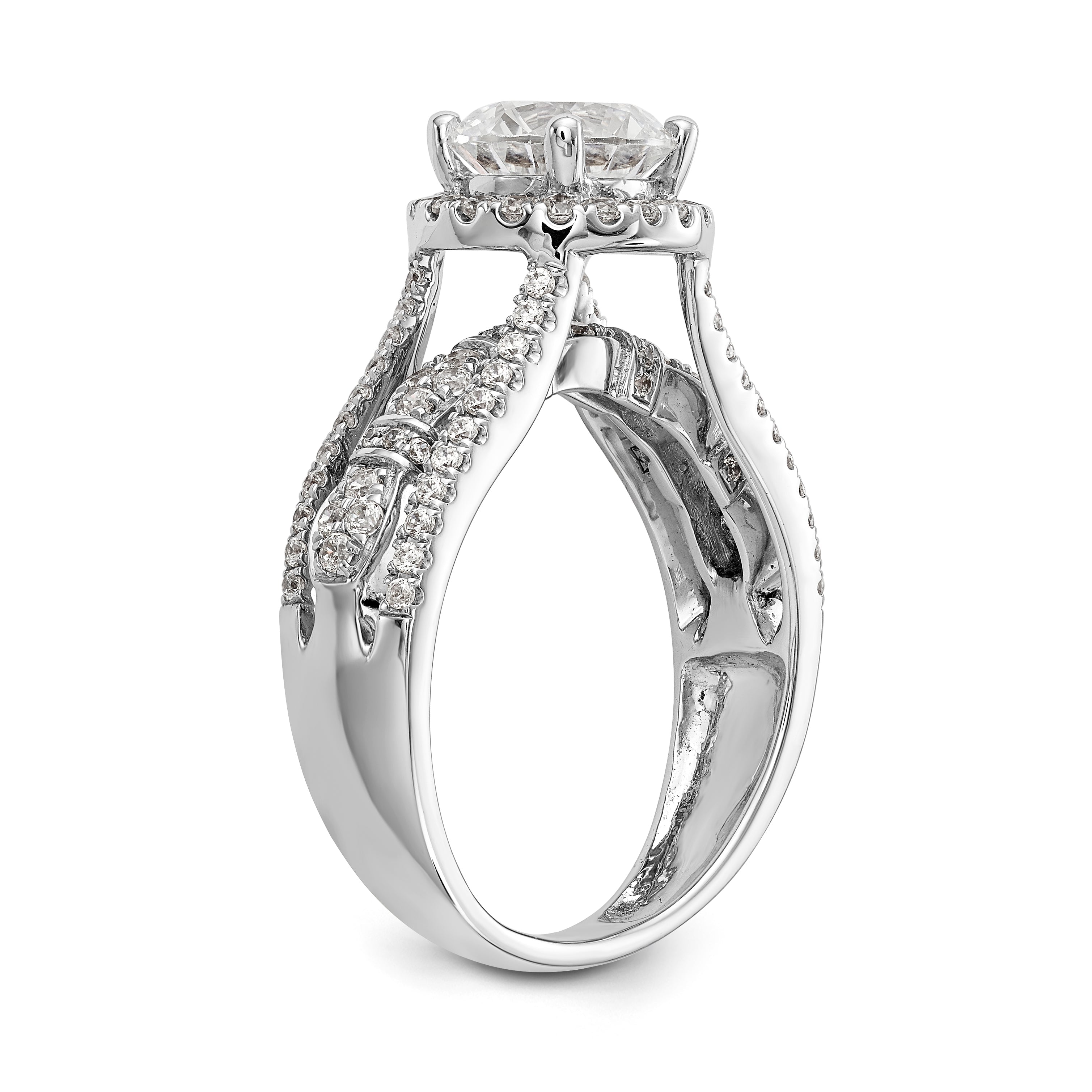 14K White Gold Simulated Diamond Engagement Ring