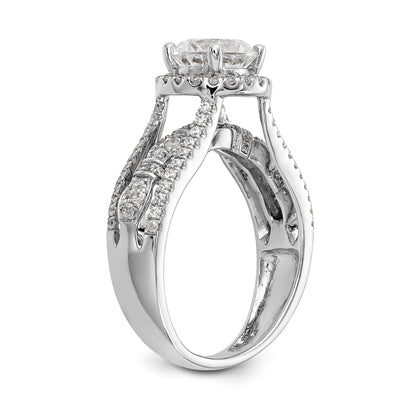 14K White Gold Simulated Diamond Engagement Ring