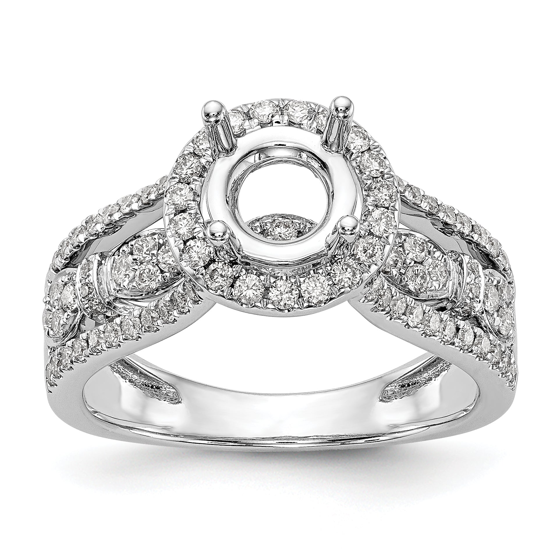 14K White Gold Simulated Diamond Engagement Ring