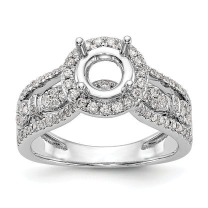 14K White Gold Simulated Diamond Engagement Ring