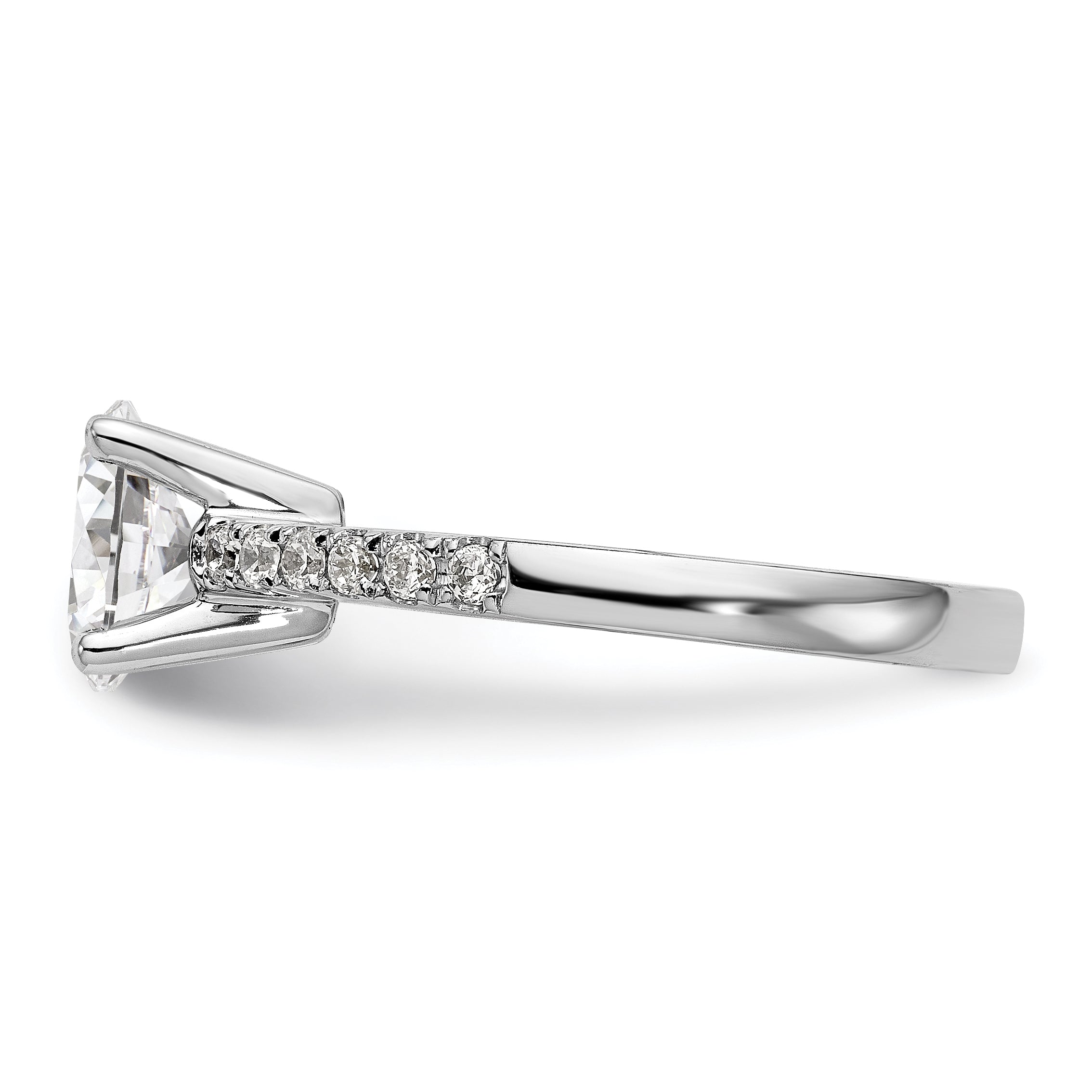 14K White Gold Simulated Diamond Engagement Ring