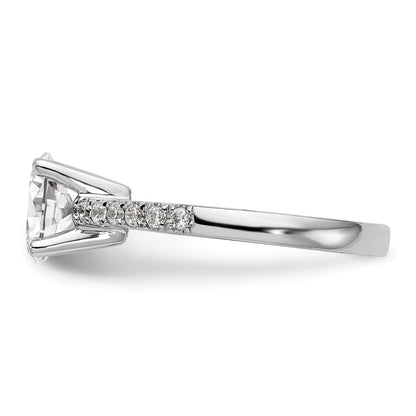 14K White Gold Simulated Diamond Engagement Ring