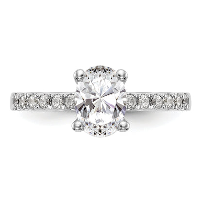 14K White Gold Simulated Diamond Engagement Ring