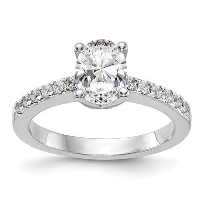 14K White Gold Simulated Diamond Engagement Ring
