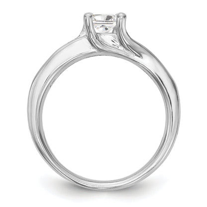 14K White Gold Simulated Diamond Engagement Ring