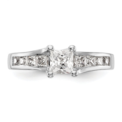 14K White Gold Simulated Diamond Engagement Ring