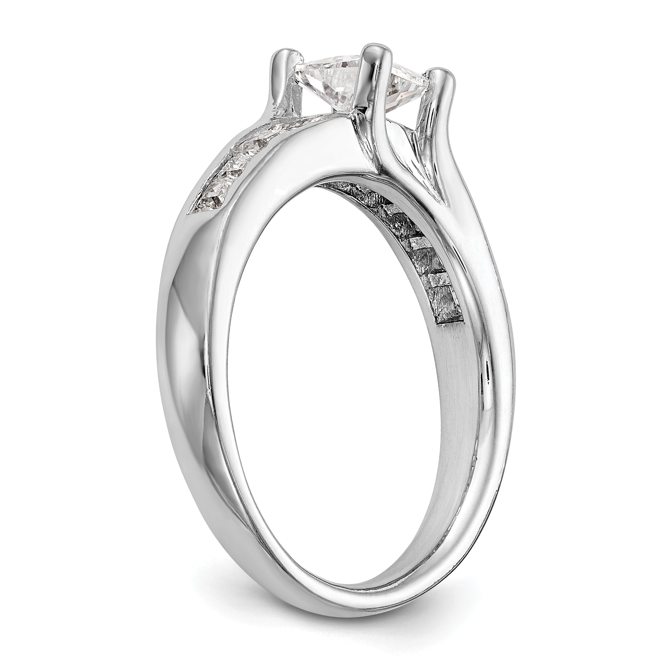 14K White Gold Simulated Diamond Engagement Ring