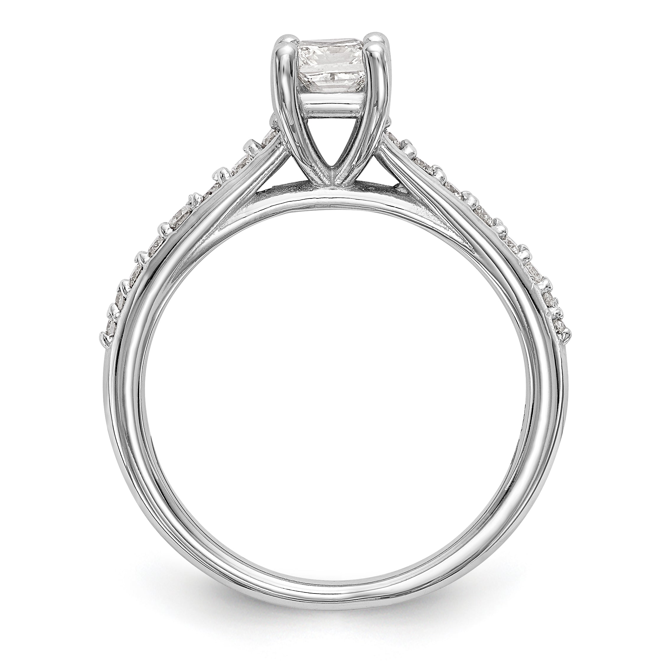 14K White Gold Simulated Diamond Engagement Ring